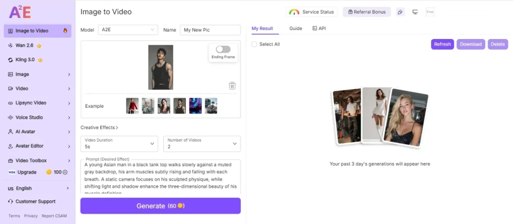 create personal content with a2e ai tool