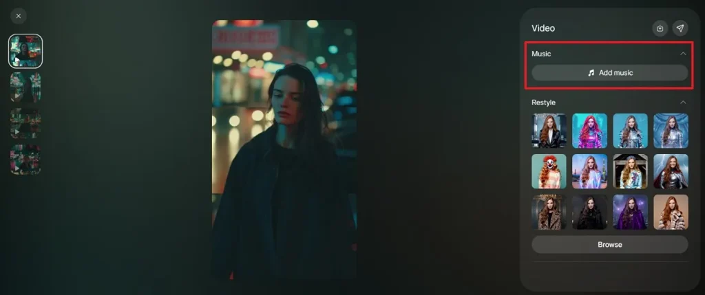 press the add music button