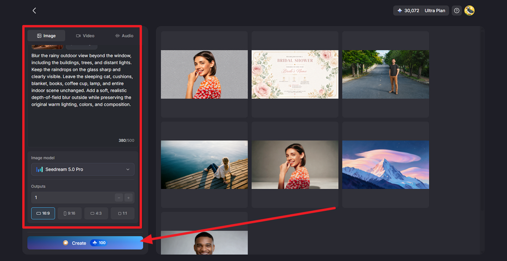 enter background blur prompt