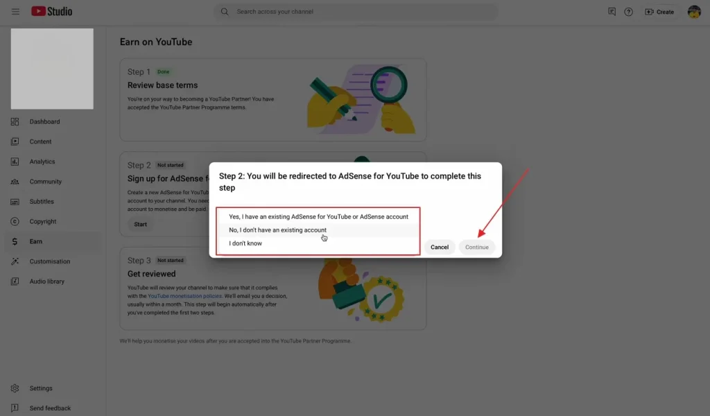 connect adsense account with youtube channel