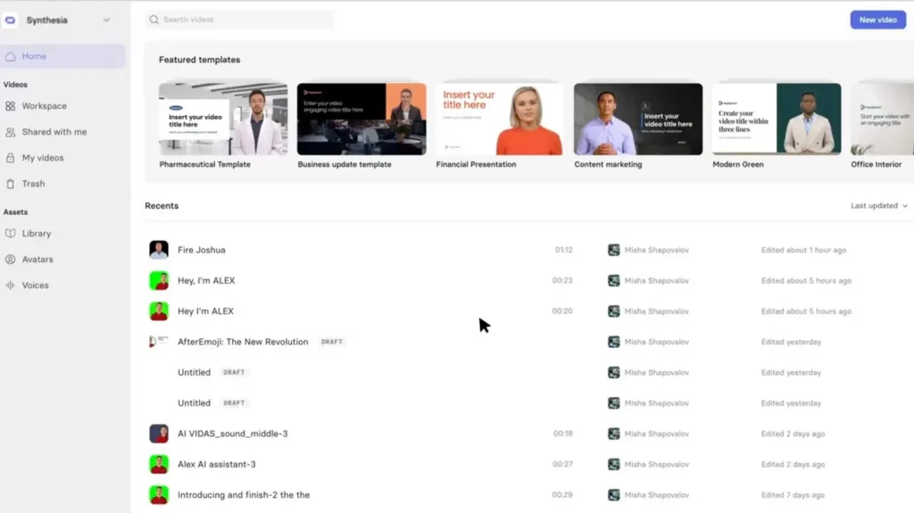 synthesia ai video generator for youtube