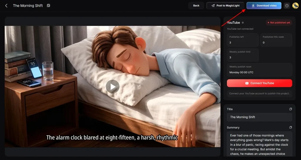 preview final ai video and export