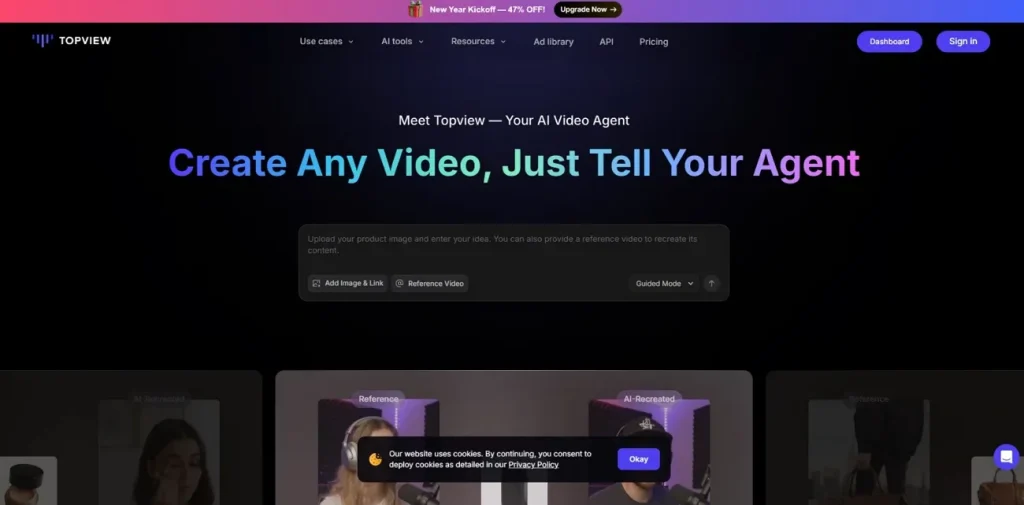 main interface of topview ai
