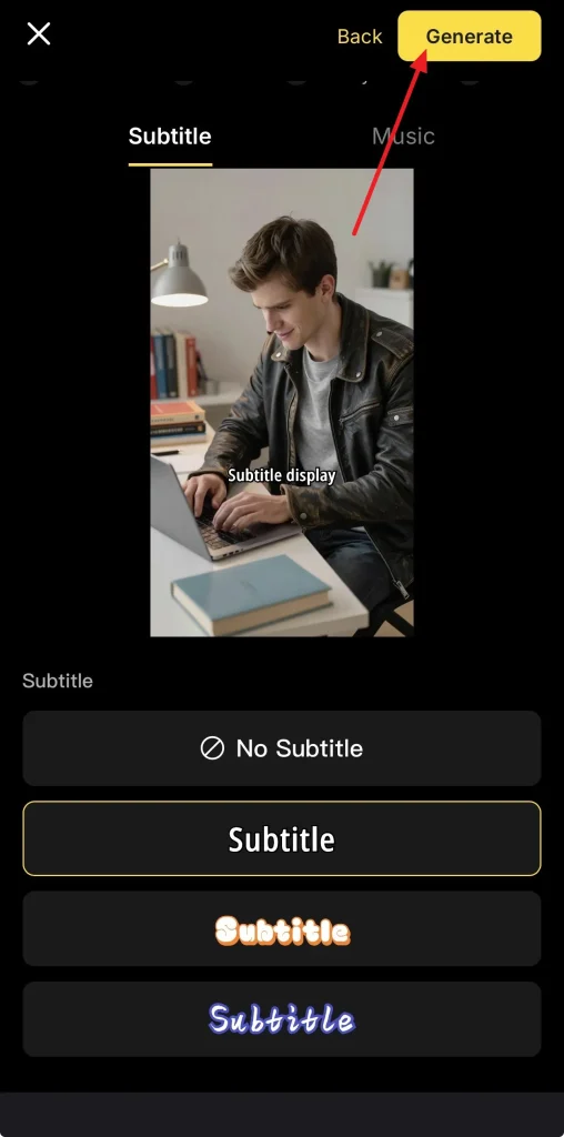 choose subtitles style for the meme video