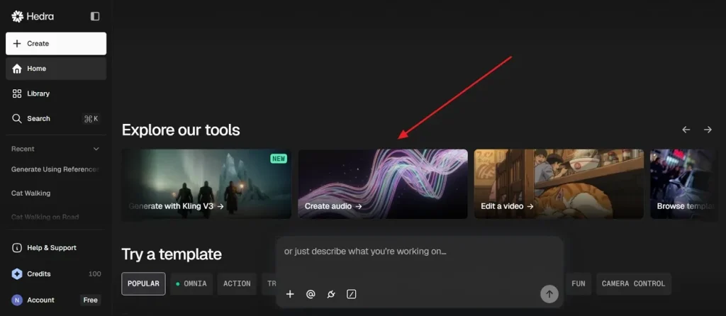 access create audio feature