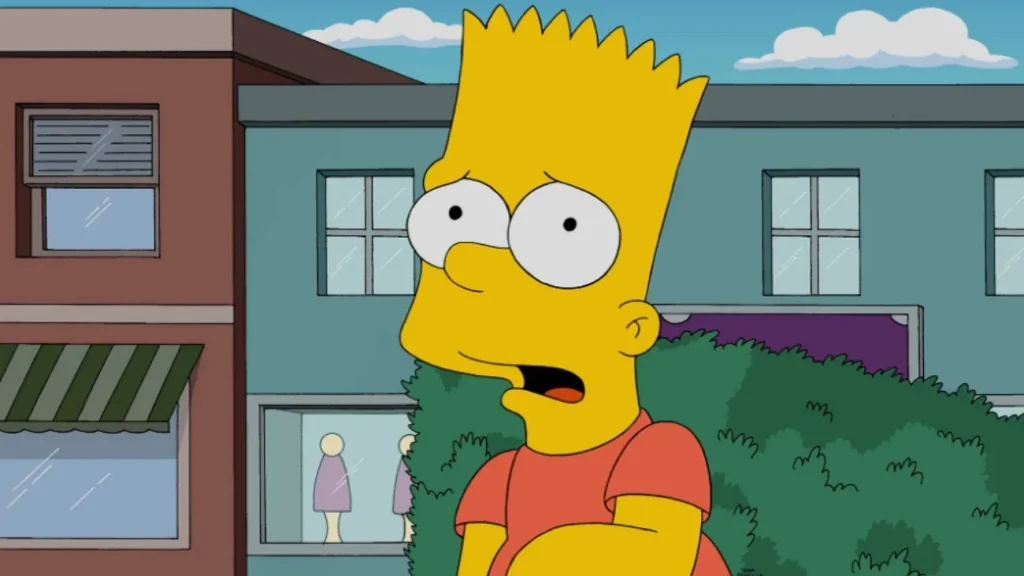 bart looking worried outside