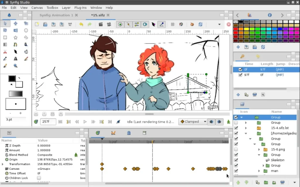 synfig studio animation interface