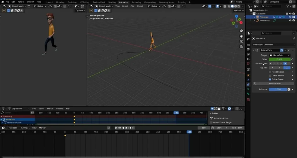 render and animate using blender