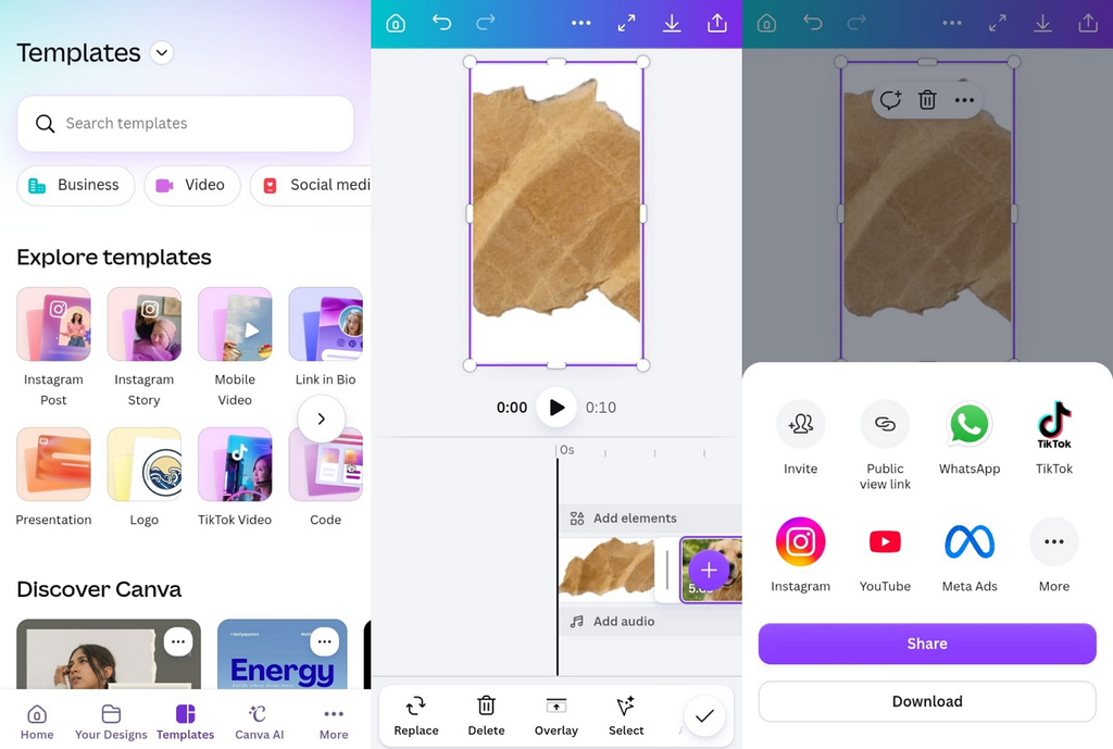 create picture video from template