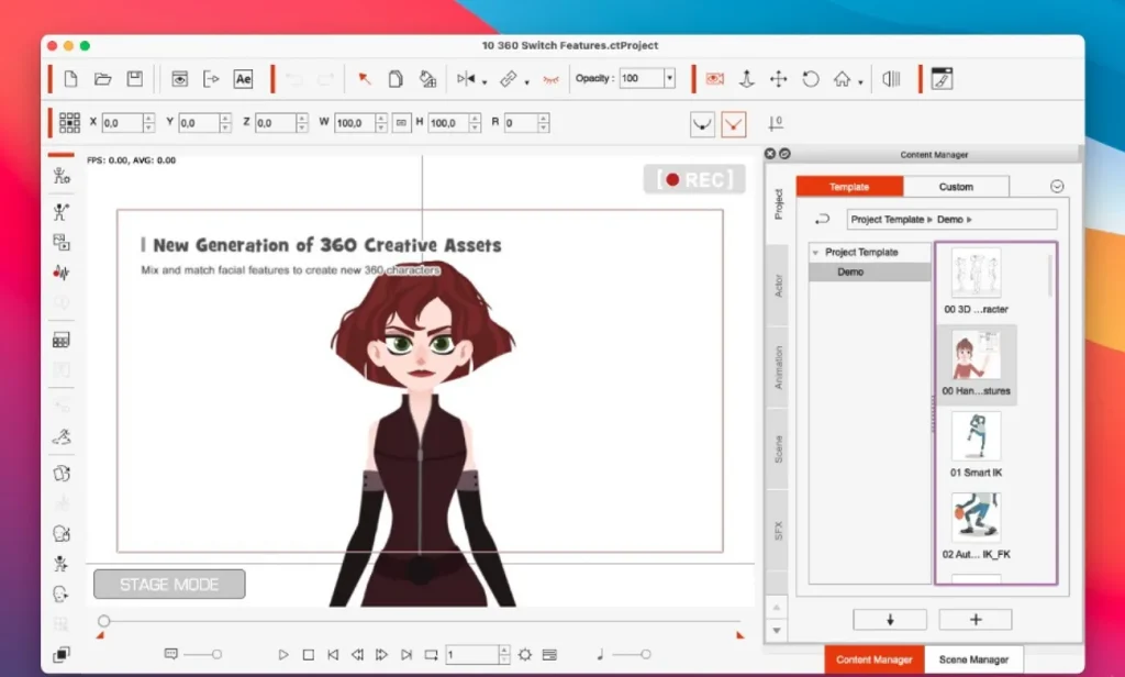 create 360 characters in cartoon animator