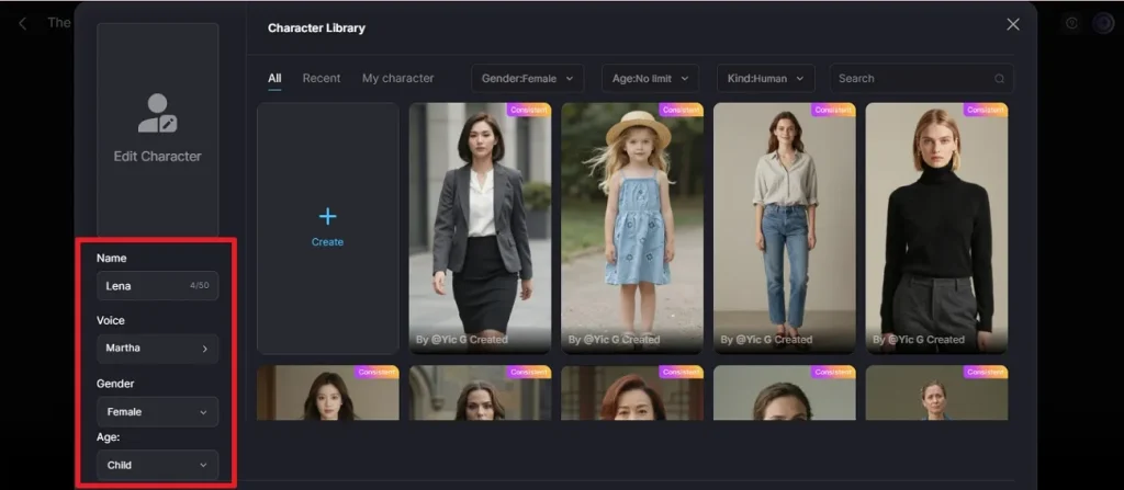 edit characters voice and age