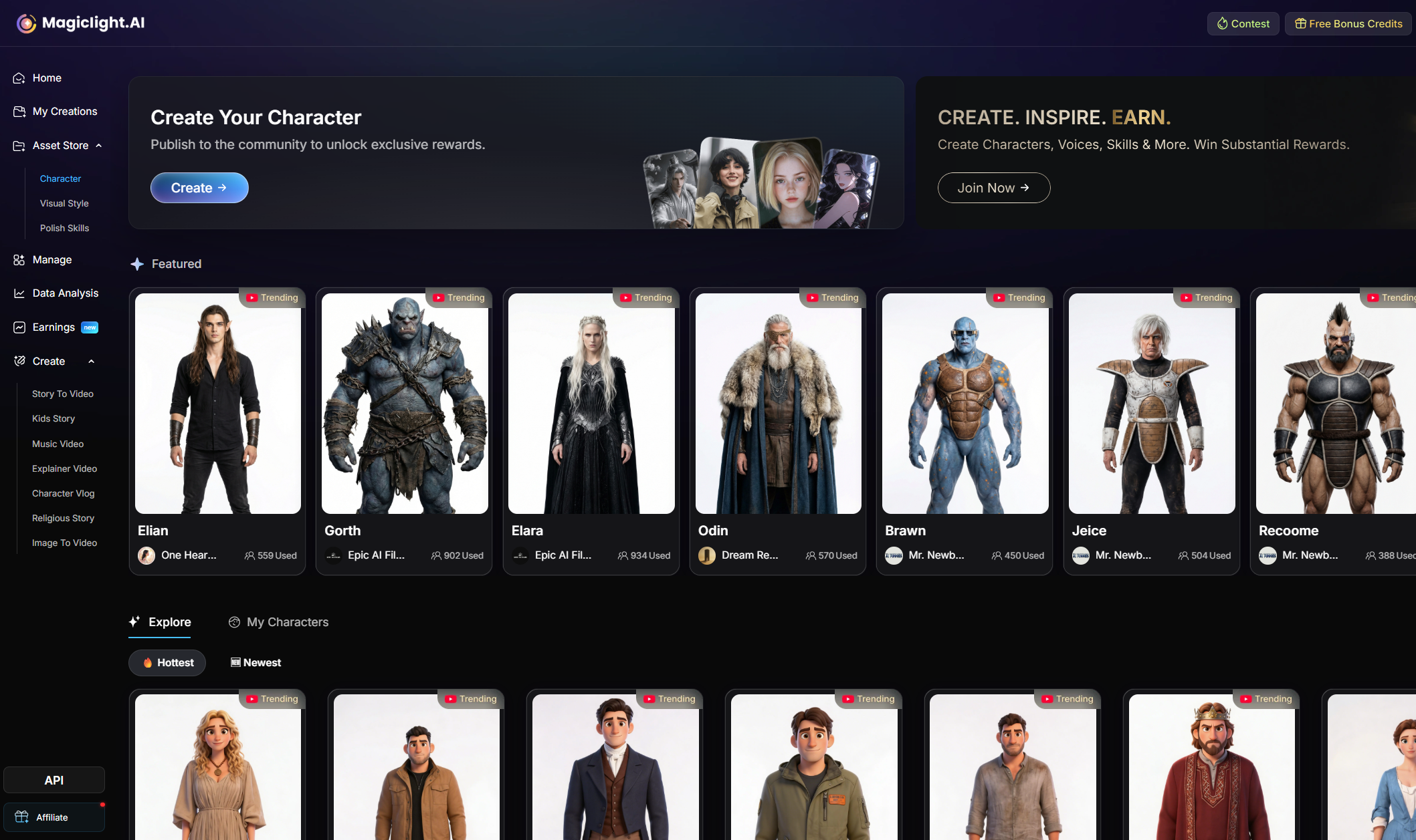 How to Create Characters in MagicLight