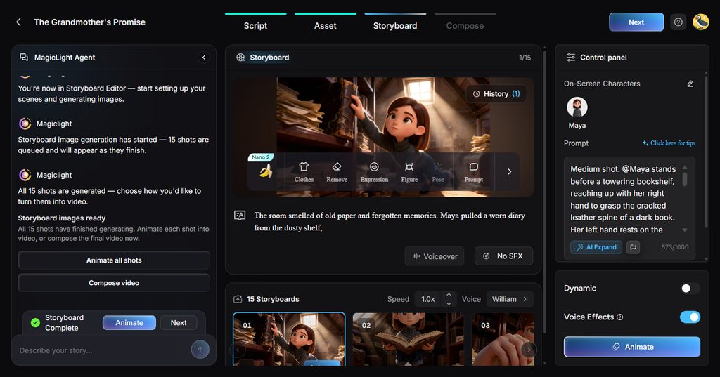 adjust expressions for each scene
