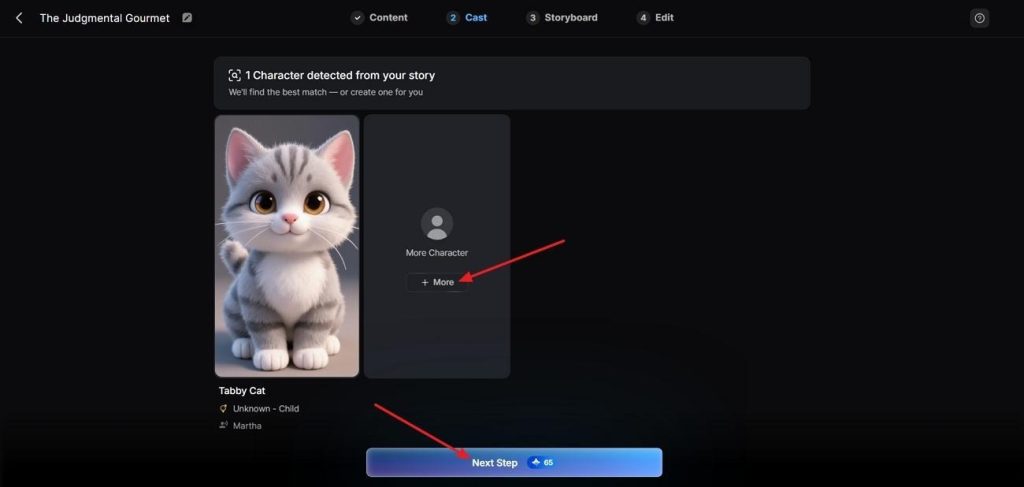 pick create magiclight ai video character