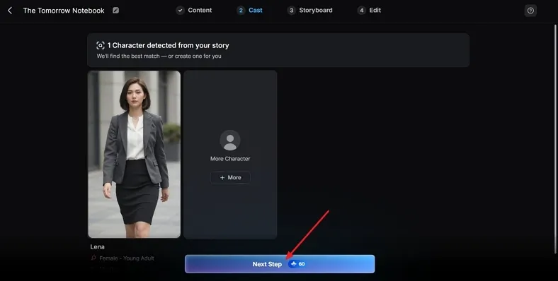 select voiceover for characters