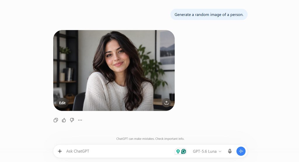 portrait created through a chat prompt