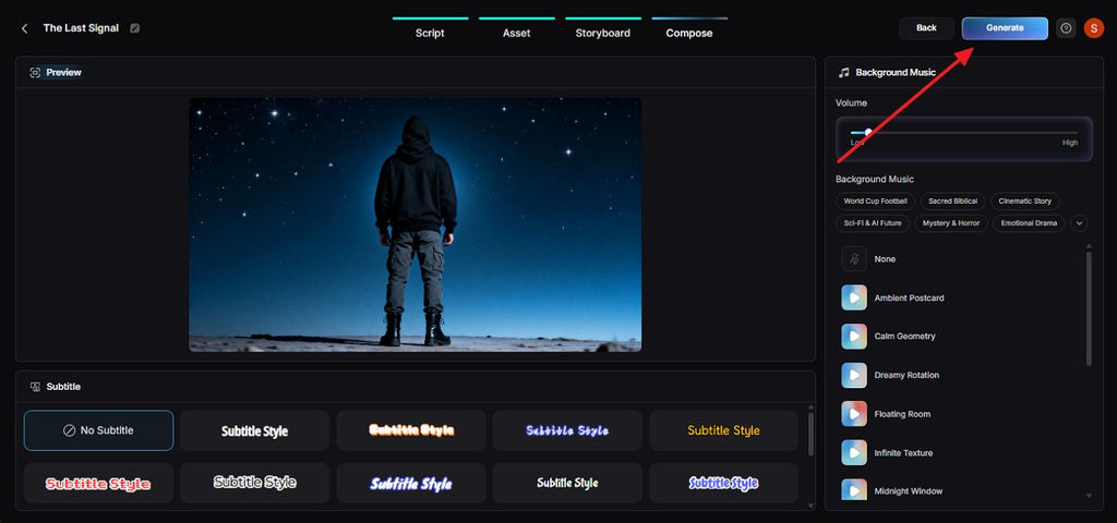 tap on generate button