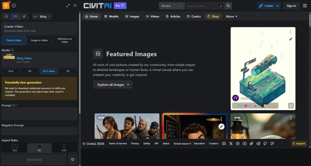 generating ai model civitai