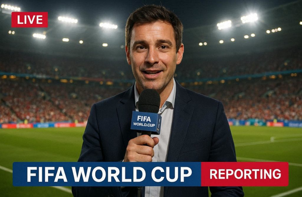 reporter reporting live fifa reports