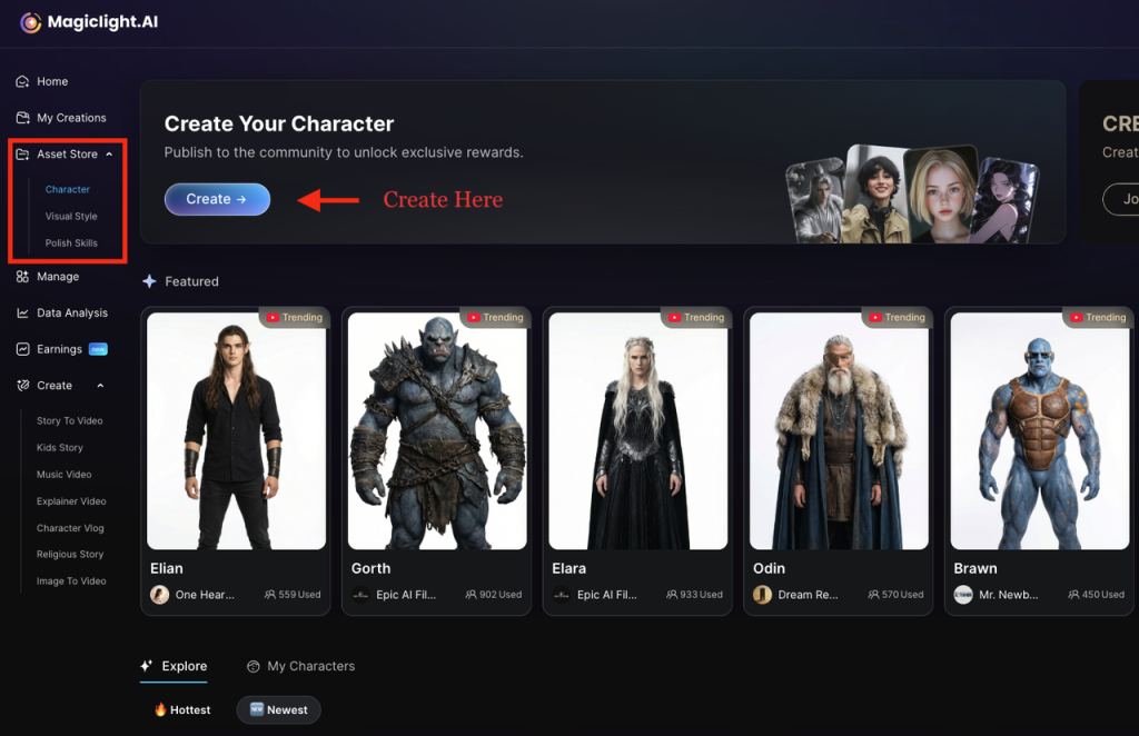 create character