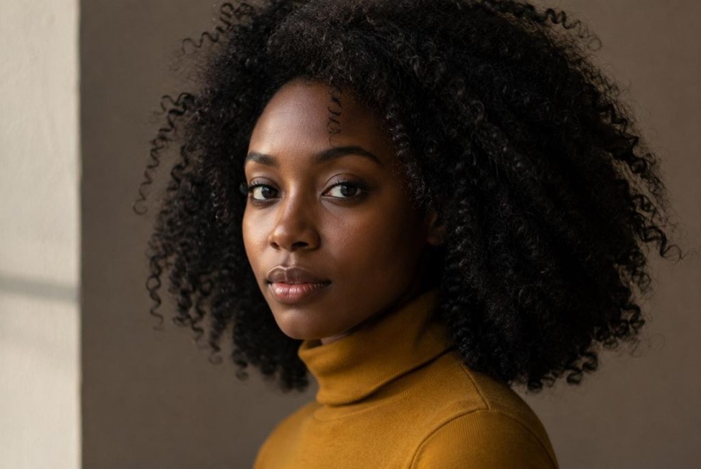 natural textured curly hairstyle