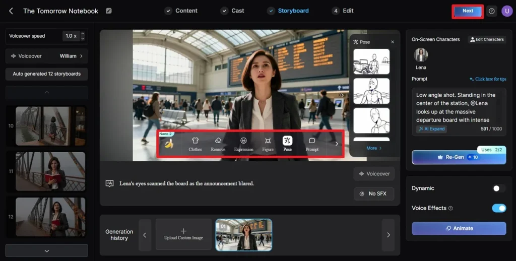 modify storyboard on magiclight
