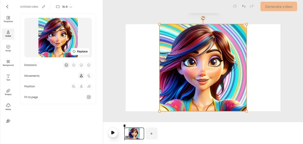 customize emotions ai cartoon video d id