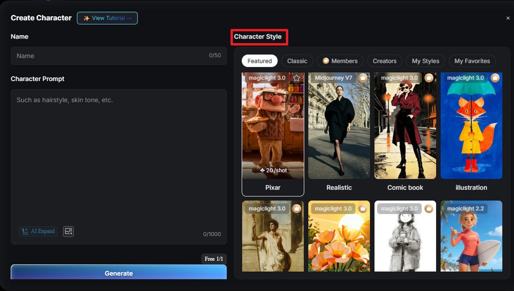 pick a visual style for avatar
