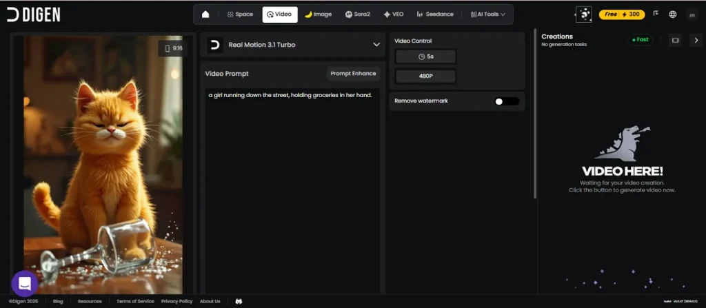 create a video with digen ai