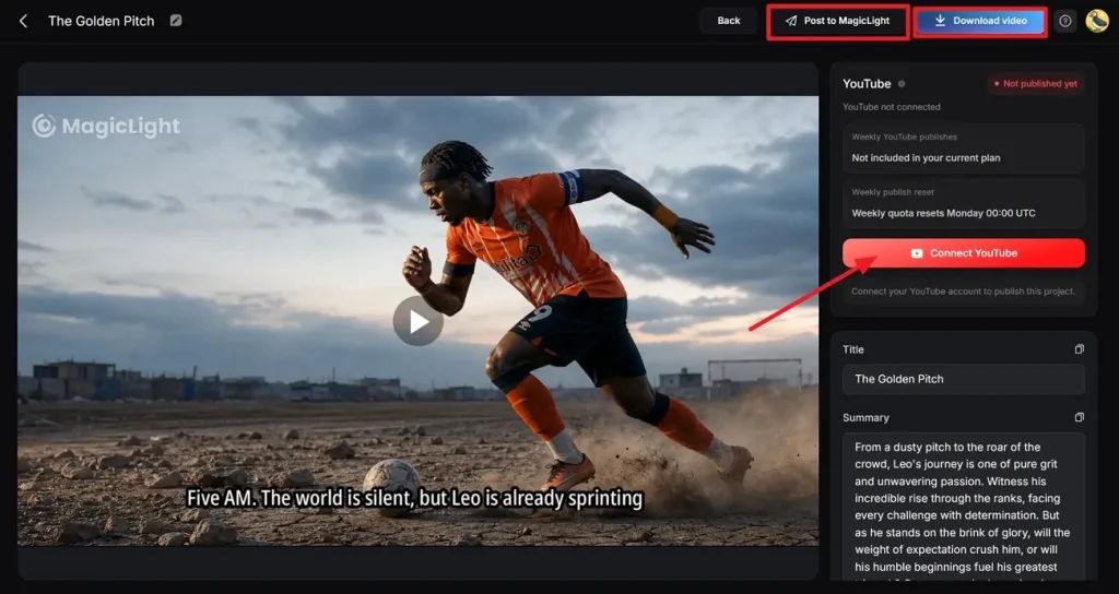 download or post video to youtube