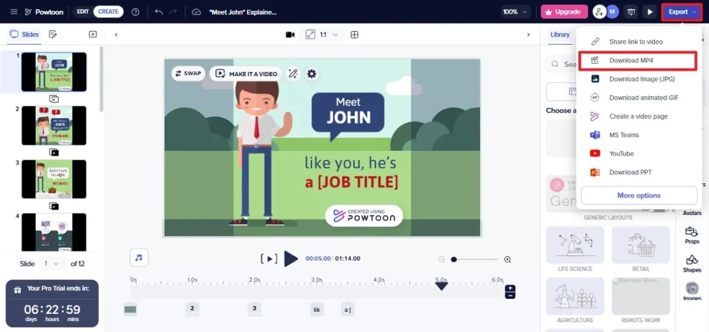 export animation once done
