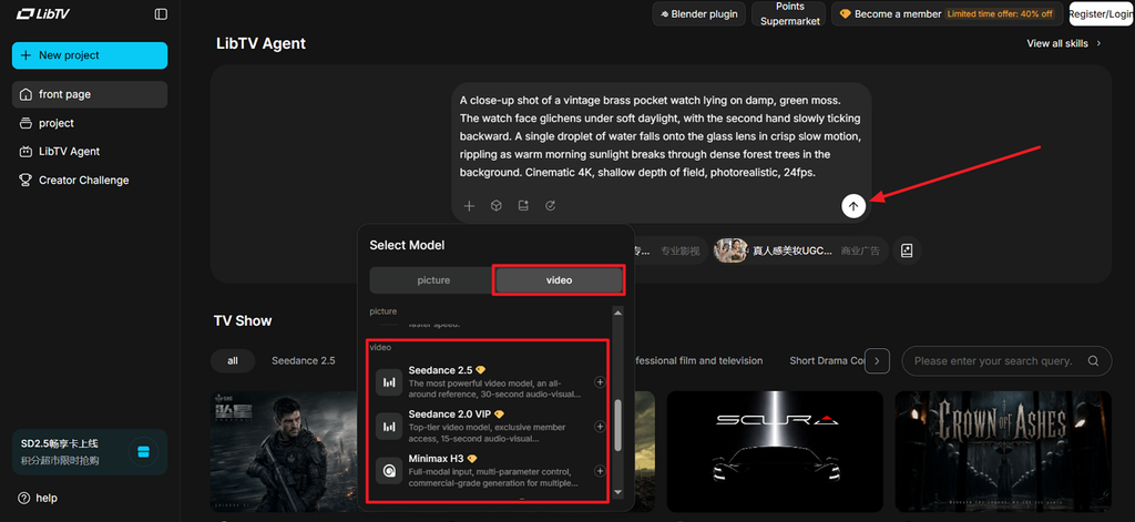 choose model for video script