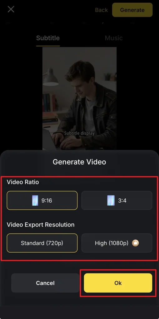 choose final export settings