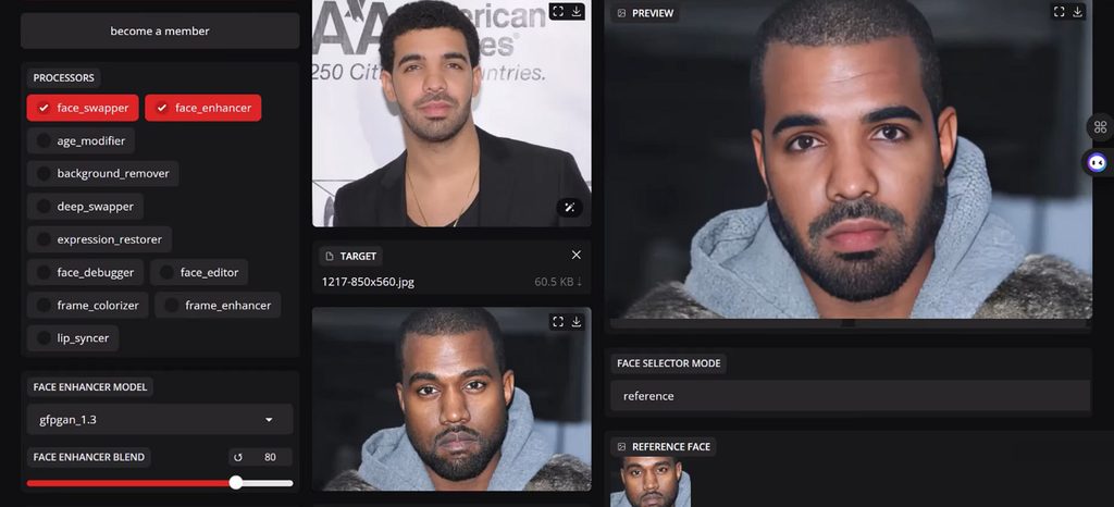 editing faces through local processing