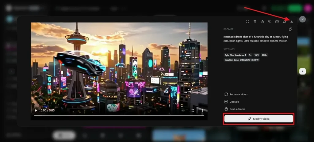 download final openart generated video