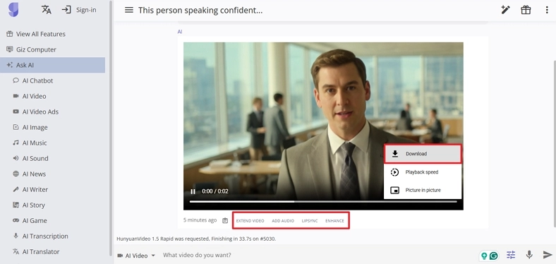 download final generated video