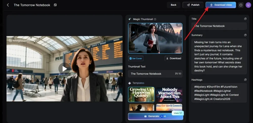 select the download icon