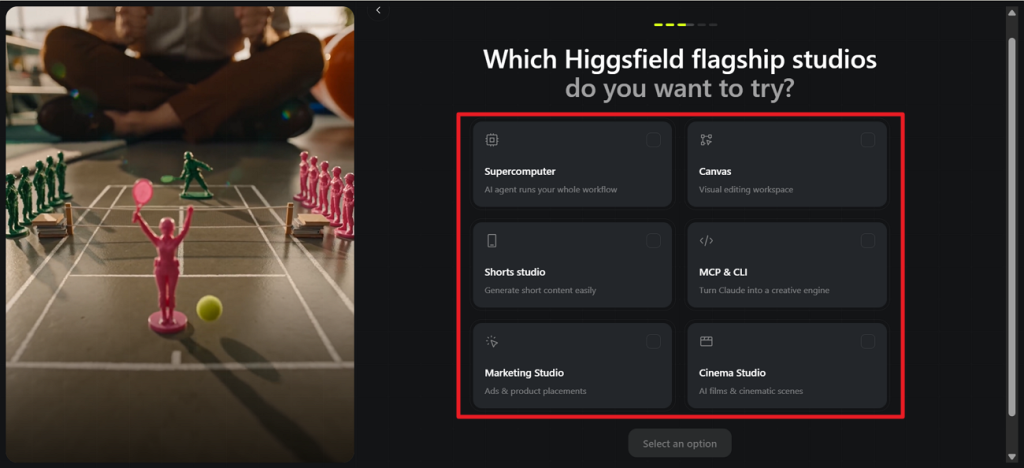  choose flagship studio option 
