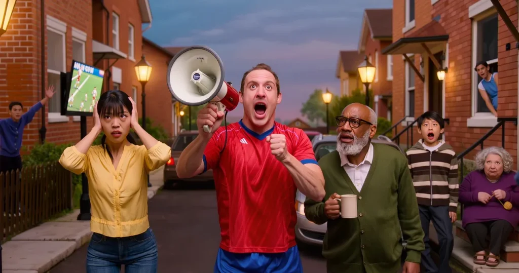 crazy football fan neighborhood