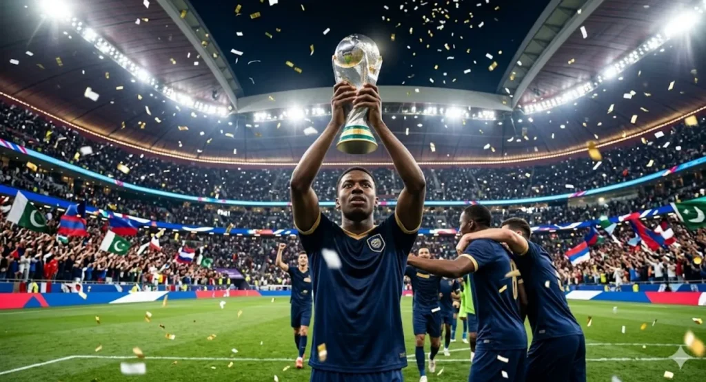 player holding trophy prompt