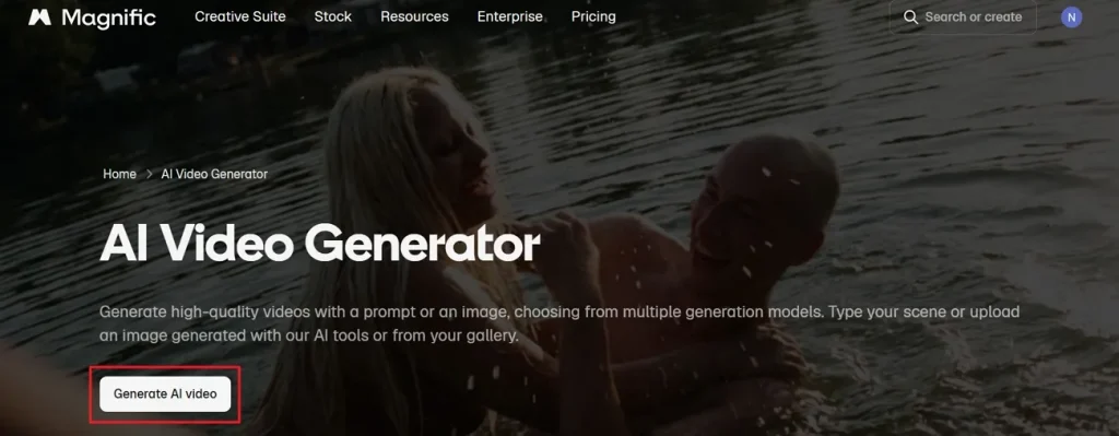 generate ai video with freepik
