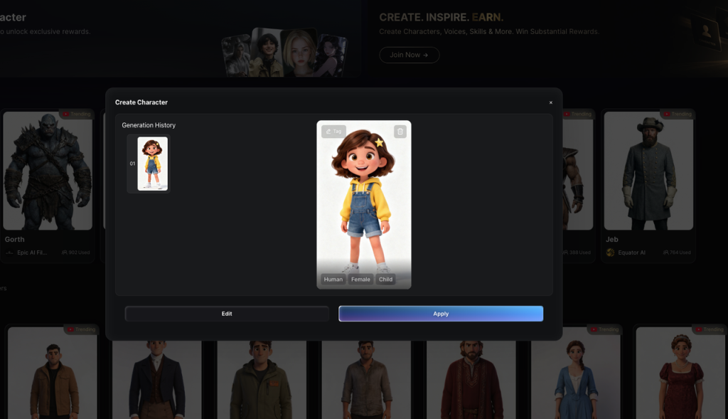 generate character