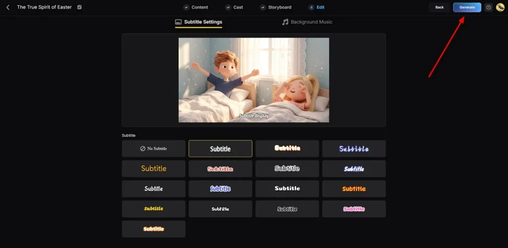 add subtitle and background music