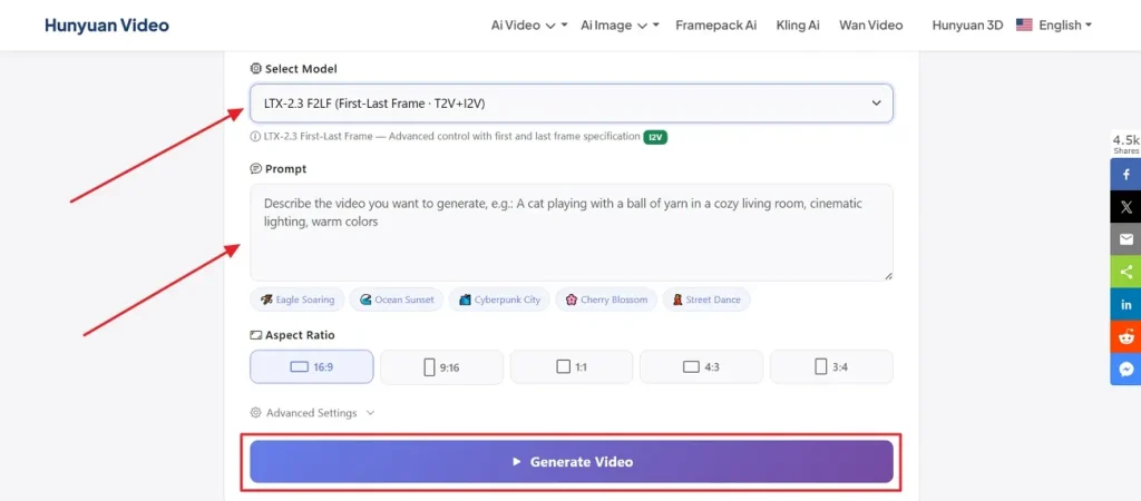 describe prompt and generate video