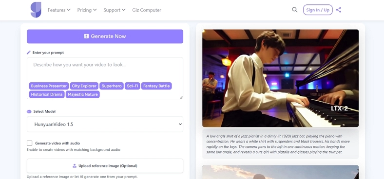 video generator tranlator tool gizai