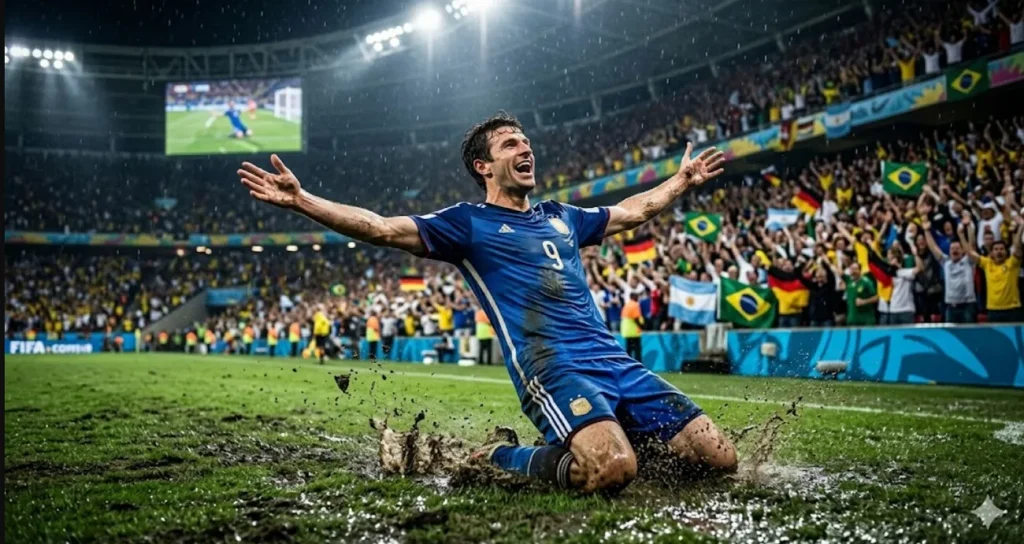 player hit the goal and win celebration