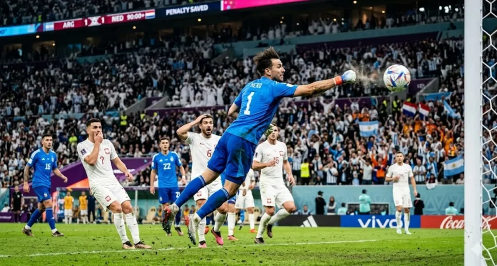 footballer stop the goal