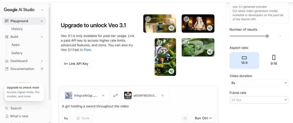enter video specs google veo
