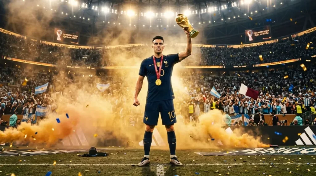 footballer celebrating victory