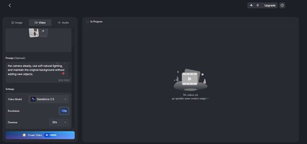 create magiclight video from image